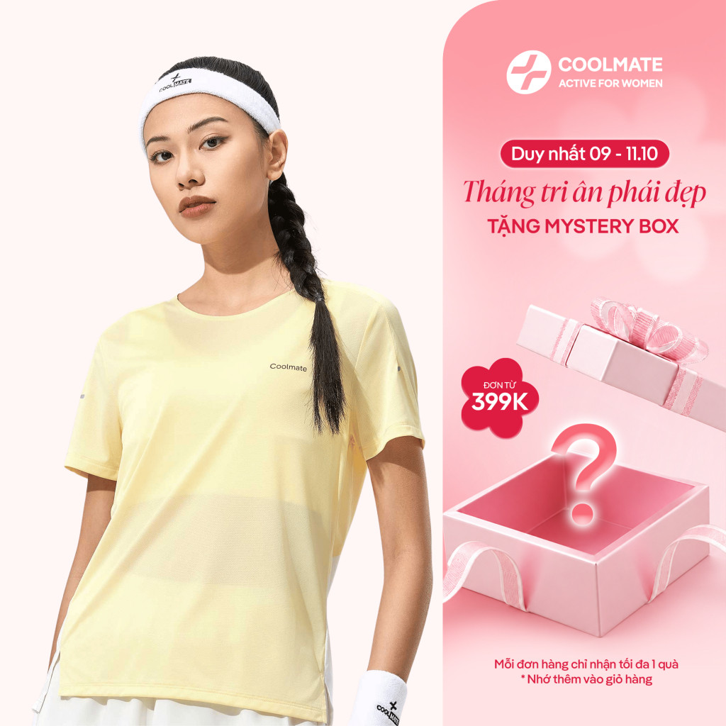 [399K TẶNG MYSTERYBOX]Áo thun thể thao nữ chạy bộ Race Tee siêu nhẹ, nhanh khô, giảm ma sát - Coolmate Active For Women
