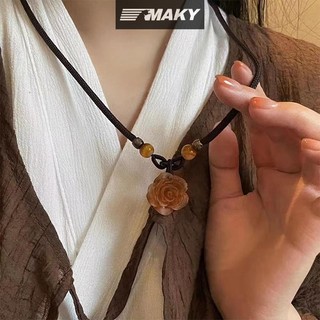Newwellknownepic Mới Phong Cách Trung Hoa Đính Hạt Hoa Trà Hòa Bình Khóa Mặt Dây Chuyền Vòng Cổ Áo Len Dây Chuyền Vòng Cổ Trang Sức Quà Tặng VN