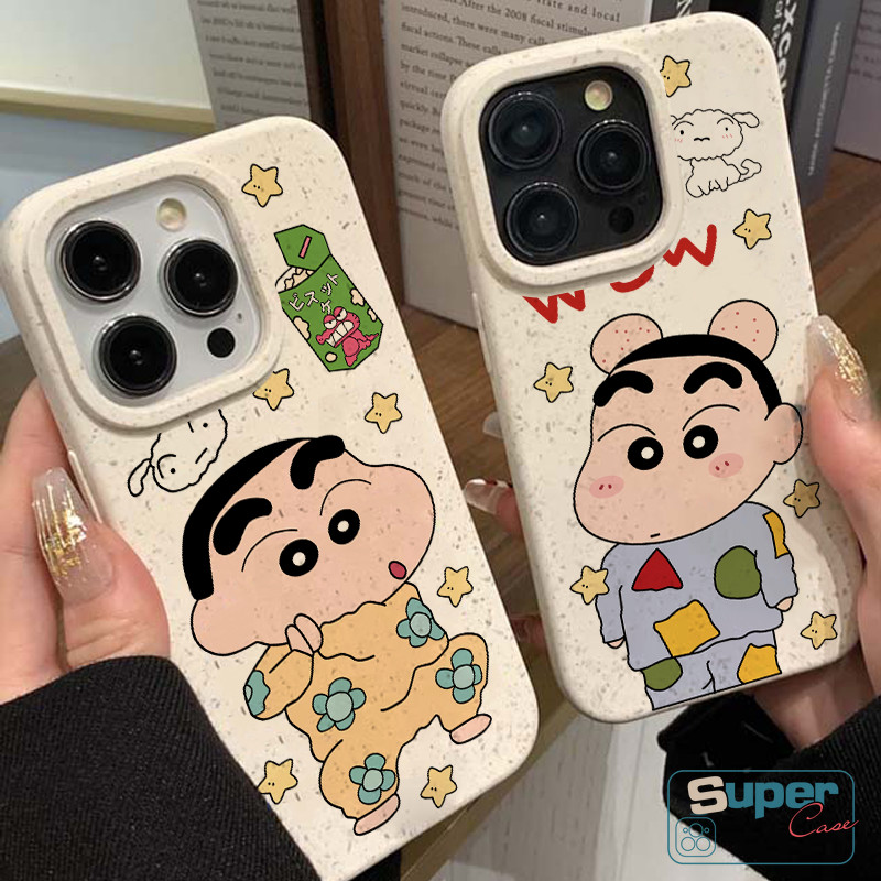 Ốp Lưng Tương Thích Cho IPhone 11 15 13 16 17 14 12 Pro Max Air XR X XS Max 7 13 12 16 17 Pro 14 15 6 6s 16 8 Plus SE 2020 Hoạt Hình Thời Trang Crayon Shin-chan Star Bìa mềm