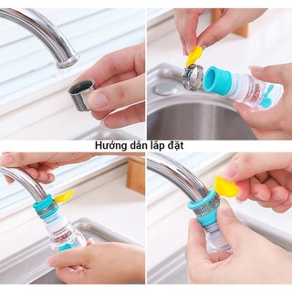 Đầu vòi lọc nước tăng áp xoay 360 độ - Dùng cho bồn rửa chén, bát