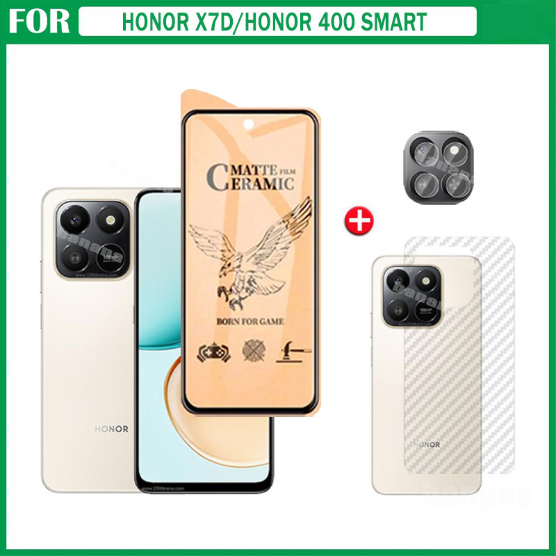 Phim gốm sứ bảo mật chống gián điệp 3 TRONG 1 Honor X7D dành cho Honor X7C X7B X7A X6C X6B X8C X8B Honor 400Smart Ống kính máy ảnh Kính bảo vệ màn hình và phim mặt sau