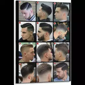 Tranh canvas áp phích mẫu tóc nghệ thuật nam nữ, tranh treo tường trang trí salon cắt tóc