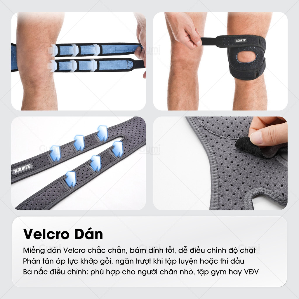 [1 Chiếc] Đai Bảo Vệ Đầu Gối Aolikes 7927 - Có Thể Điều Chỉnh, Giảm Áp Lực Khi Tập Luyện - AL7927