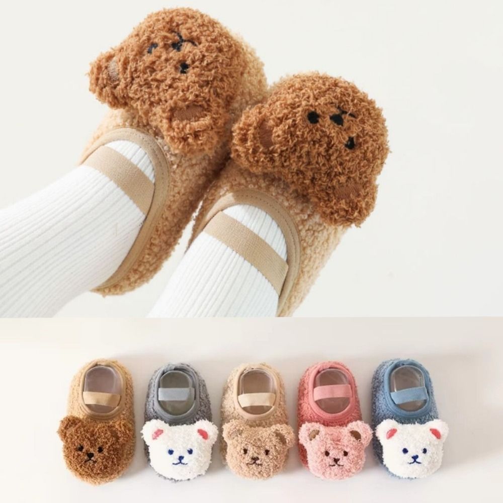 Giày đi trong nhà lót nỉ lông cừu cho bé siêu ấm và cute, giầy dép trẻ em mùa đông lạnh