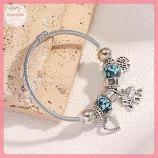 Vòng tay nữ cổ voi hình trái tim quyến rũ với hạt thủy tinh, dễ điều chỉnh - DIY trang sức đẹp mắt