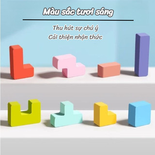 【BabyJoy】Bộ Đồ Chơi Gỗ Xếp Hình Tetri,Đồ chơi xếp gạch Tetris bằng gỗ,Đồ Chơi Giáo Dục Montessori, Cho Trẻ 1-12 Tuổi