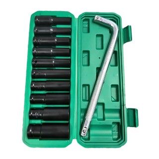 Combo 10 đầu tuýp Yeti đen 1/2 thép Chrome Vanadium cứng cáp size 8-24 và 8-32 vặn ốc đa năng ( Tặng cần siết L )