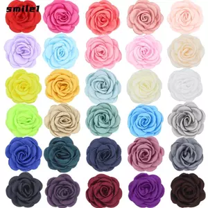SMILE Vải Hoa Nhân Tạo, Hoa Hồng Satin Hoa Camellia Trang Trí, Phụ Nữ Handmade Đốt Cạnh Trâm Phụ Kiện Tóc Chất Liệu Thủ Công