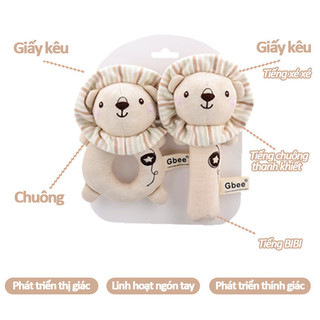 【BabyJoy】Thú Nhồi Bông Lục Lạc Gbee Cho Bé Sơ Sinh Cao Cấp,Đồ chơi lắc nhồi bông sáng tạo,Chất Liệu Cotton Hữu Cơ