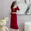 Tết đỏ Váy đầm Chiếc đầm ôm dáng cỡ lớn với dây đeo mảnh này rất phù hợp cho các bữa tiệc, sinh nhật và mọi dịp trang trọng. dài có tay thiết kế tiệc sang chảnh đầm xinh babydoll công sở cao cấp tiể