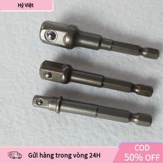 【Hỷ】Bộ Đầu Chuyển Bulong 1/4, 3/8, 1/2 Chân Lục Giác Sang Đầu Vuông, Dài 7cm, Dùng Cho Khoan Và Máy Bắn Vít