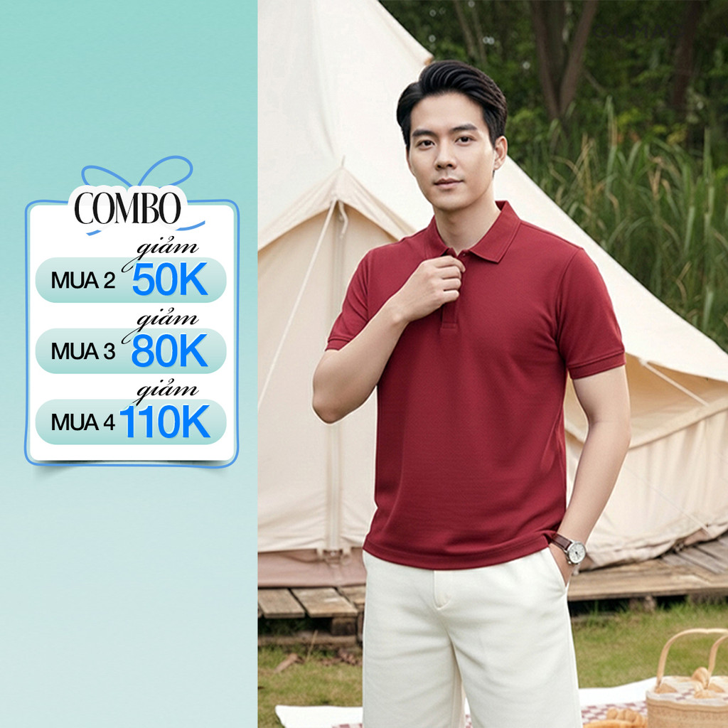 Áo Polo Nam GUMAC Form Suông Cổ Bẻ Phối Viền Thanh Lịch APNF12014