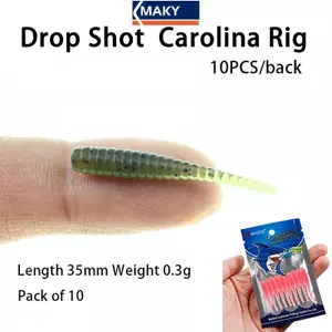 MAKY 10 Chiếc 35 Mm 0.3g Lua Root Câu Cá Mồi Mềm Có Ren Mồi Mini Mềm Sâu Thẳng Đuôi Lua Mồi Giả VN