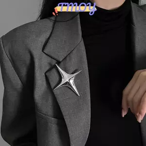 TMOY Thời Trang Mới Punk Ro Bạc Màu Kim Loại Chữ Thập Ngôi Sao Thổ Cẩm Tính Khí Luy Thổ Cẩm Chân Dành Cho Nam Nữ Áo Sơ Mi Trang Sức TMOY