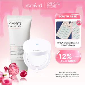 Combo Kem chống nắng Romand Zero Sun Clean 50g + Phấn phủ dạng nén Romand Better Than Finish 12g