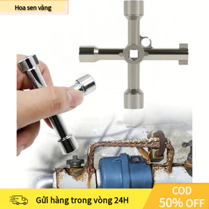 Cờ Lê Đa Năng 4 Trong 1 Hình Chữ Thập - Dùng Cho Van, Đồng Hồ Nước, Tủ Điện