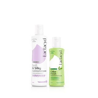 Bộ Dung Dịch Vệ Sinh Phụ Nữ Lactacyd Soft & Silky Dưỡng Ẩm 250ml + Odor Fresh Ngăn Mùi 24H 150ml