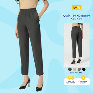Quần âu nữ YODY quần công sở dáng baggy cạp cao công sở sang trọng thoải mái TRA - QAN6214