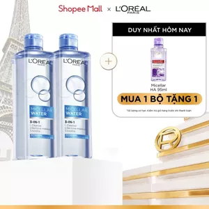 Bộ 2 nước tẩy trang đa năng 3in1 tươi mát L'Oreal Paris (xanh dương nhạt) 400ml
