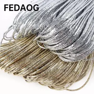 Dây ruy băng da PU FEDAOG, Dây thẻ dây hình tròn 2mm dài 2m, Chất liệu da PU sáng bóng bền bỉ Kết cấu băng nghiền Phụ kiện quần áo