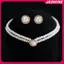 JASMINE 3 Thời Trang Hai Lớp Ngọc Trai Mặt Dây Chuyền Nelace Bông Tai Bộ Trang Sức Nữ Tiệc Cưới Phụ Kiện Trang Sức Quà Tặng JASMINE