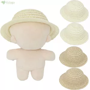 Mũ rơm tua rua YOLOGO, Mũ thu nhỏ nhà búp bê Mini thủ công, 5 kiểu trang trí nhà búp bê Mũ dệt tay Búp bê Cotton 10cm