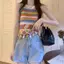 JULYHOT Mùa Hè Retro Sọc Rỗng Ra Dệt Kim Xe Tăng Top Nữ Tròn Ne Không Tay sel Camisole Massivedeals