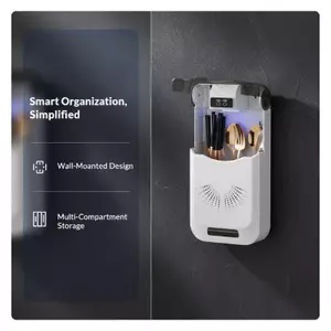 Ziyulinyuk Treo Tường Chopsti Giá Đỡ Đa Năng Tự Dính Qui Sấy Tổ Chức Cho Gia Đình Nhà Bếp Dao Kéo Lưu Trữ VN