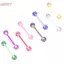 HFSHY 8 Cái / bộ Đầy Màu Sắc Lấp Lánh Acrylic Barbell Bóng Lưỡi Nhẫn Trang Sức Xuyên VN