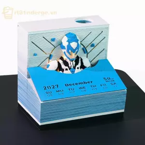 Lịch để bàn GE Compact 2027 có đèn LED Văn phòng rách 3D bắt mắt Fit VN