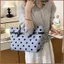 SQ11 2026 Túi tote chấm bi phong cách mới dung tích lớn thiết kế đơn giản dành cho nữ đi lại túi đeo vai thông thường