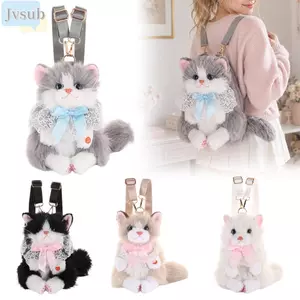 Ba lô mèo sang trọng JVSUB, Ba lô mèo mô phỏng hoạt hình mềm mại dễ thương, Ba lô búp bê sang trọng mèo thực tế Quà tặng