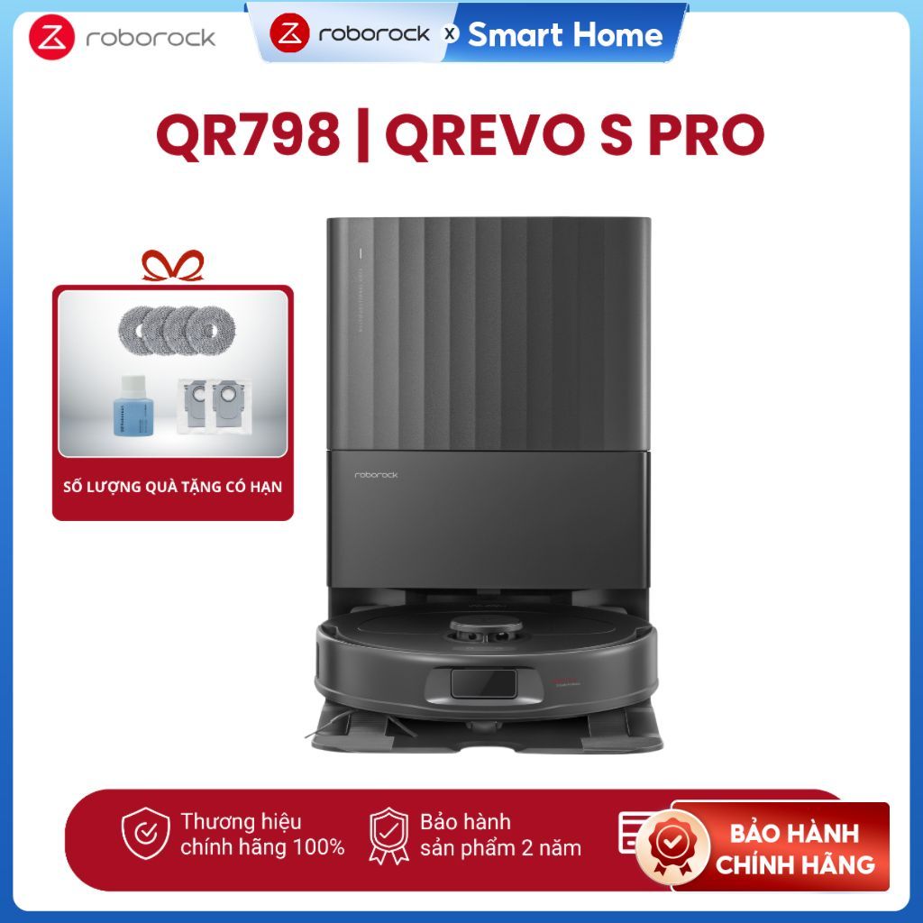 Qrevo S Pro | Roborock QR 798 | robot hút bụi lau nhà - Tự động giặt giẻ, tự động đổ rác - Bản Quốc Tế