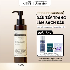 Dầu tẩy trang Dear Klairs Gentle Black Deep Cleansing Oil hỗ trợ làm sạch sâu 150ml [FS]