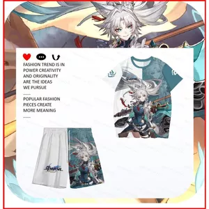 Honkai Star Rail Feixiao trò chơi quần Short Cosplay vải 3D mùa hè Áo thun Anime tay ngắn hàng đầu