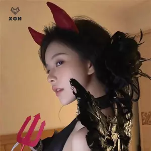 Devil Horn Cartoon Cool Devil Cosplay Đạo cụ chụp ảnh Phụ kiện tóc [Mina]