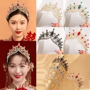 Bigapple Vintage Sang Trọng Sáng Bóng Thái Công Chúa Tiara Cô Dâu Tiara Kim Cương Giả Vương Miện Dành Cho Nữ Cô Gái Cưới Phụ Kiện Tóc Vương Miện RDG