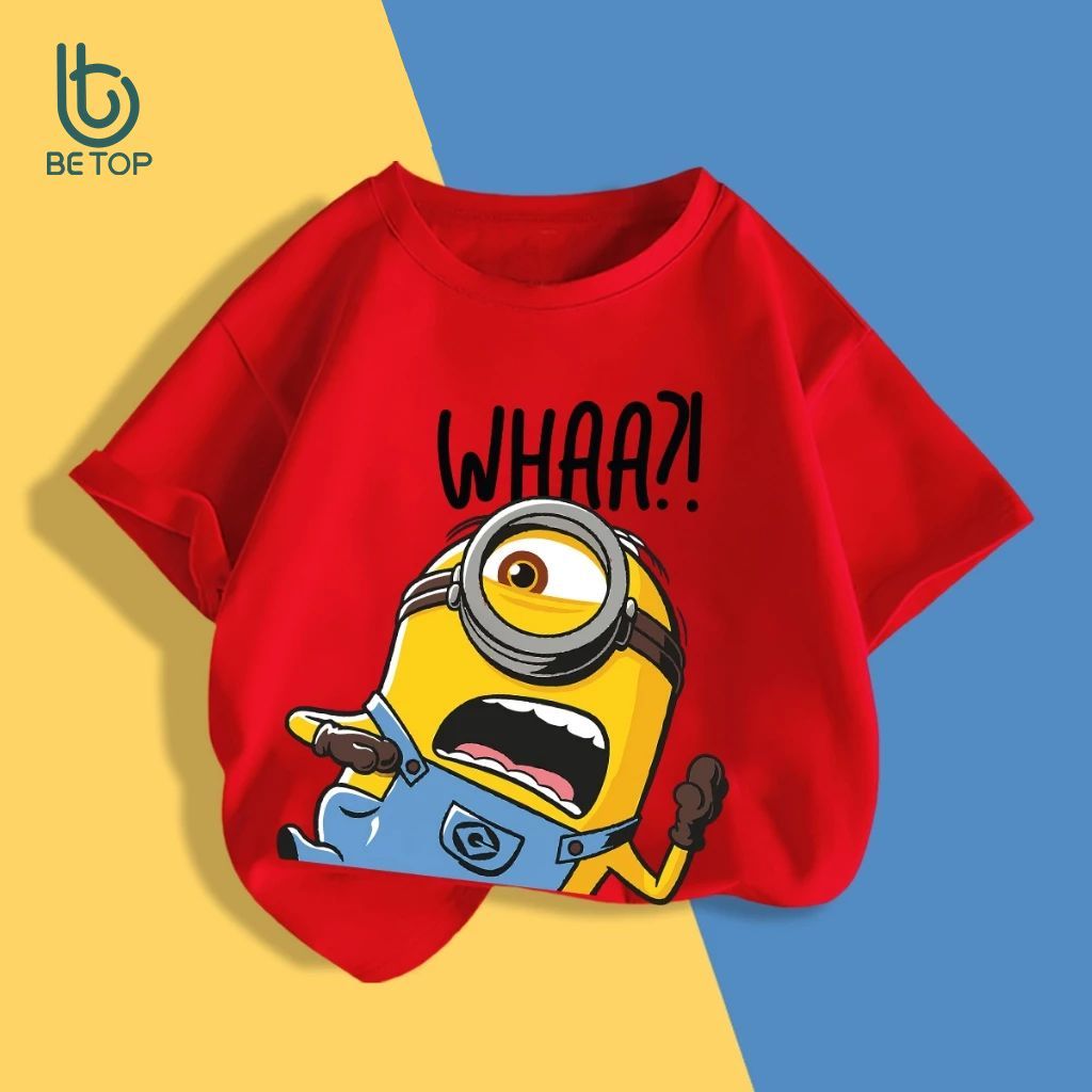 Áo Phông Minions Cute Cho Bé BETOP, Áo Thun Chất Cotton Cao Cấp, Kiểu Dáng Basic Dễ Mặc, Thoáng Mát Cho Bé Trai Bé Gái