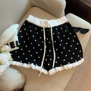 2026 Thời trang Phù hợp với mọi phong cách mới Phong cách Hàn Quốc Chấm bi Quần short dây rút ren ngọt ngào Quần thường ngày