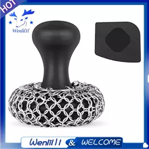 Máy chà sàn gang - Máy chà sàn gang 316 Máy chà sàn Chainmail cho chảo gang Skillet Scrubber có thể tái sử dụng