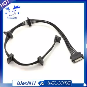 15Pin SATA Bộ Chia Nguồn Cáp Ổ Cứng 1 Nam Đến 5 Nữ Nối Dài Dây Nguồn Cho DIY PC Sever
