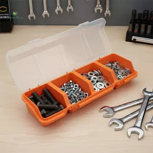 Hộp Sắp Xếp Vít 4 Hộp Đựng Nhựa Có Nắp Cho Phụ Kiện Phần Cứng Nhỏ Nhà Để Xe Xưởng Sử Dụng mới