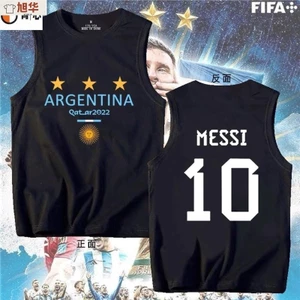 Giải Vô Địch Argentina Kỷ Niệm Messi World Cup Áo Thun Không Tay Nam Nữ Sinh Viên Cotton Nguyên Chất Áo Vest Mùa Hè ISHC