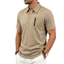 Mùa Hè Nam Jacquard Giải Trí Rời Giải Trí Kinh Doanh Tay Ngắn Ve Áo Túi Dây Kéo Áo Sơ Mi polo Nam W4RS