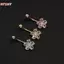 HFSHY Thép không gỉ cao cấp Dangle Bụng Nút Nhẫn Sáng Bóng Phai Màu Rốn Xuyên Cho Lễ Hội Carnival Trang Phục Trang Trí VN