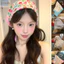 JVSUB Nữ Khăn Trùm Đầu Vuông, Ren Hoa Thoáng Khí Dây Buộc Turban, Dây Buộc Tóc Chống Nắng Thanh Lịch Ngọt Ngào Xuân Hè