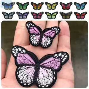 JVSUB 12 Miếng Dán Thêu, May Trên Lưới Thêu Bướm Miếng Dán, Bền S / L DIY Handmade Quần Áo Miếng Dán Mũ Váy Legging Kẹp Tóc Trang Trí