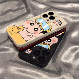 Ốp Lưng IPhone 13 15 11 17 16 12 14 ProMax  Shinchan kính bơi 7 8Plus XR X XS Max