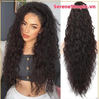 SERENE Tóc đuôi ngựa nối dài xoăn dài, kẹp trong, tổng hợp, kết cấu tự nhiên, phụ kiện tóc
