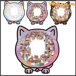 Câu đố ghép hình bằng gỗ hình mèo không cần VOIDLESS, Đồ trang trí câu đố cho mèo 135 mảnh Câu đố hình mèo màu Morandi, với khung hình mèo hình con Macaron màu động vật mèo trang trí